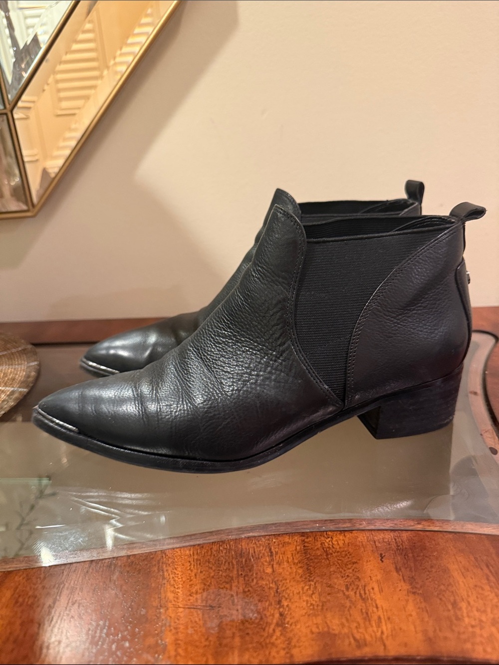 Marc Fisher Women’s Black Leather Ankle Boots - Classic Pointed